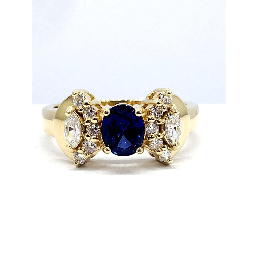 14k REAL GOLD  Bow Ring, Cubic Zirconia Size 6.5